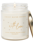 With Love Soy Patterned Candle - Clear Jar - 9 oz