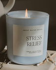 Stress Relief Soy Candle - Blue Matte Jar - 15 oz