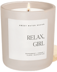 Relax Girl Soy Candle - Tan Matte Jar - 15 oz (Relaxation)