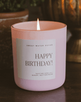 Happy Birthday Soy Candle - Pink Matte Jar - 15 oz (Vanilla Buttercream)