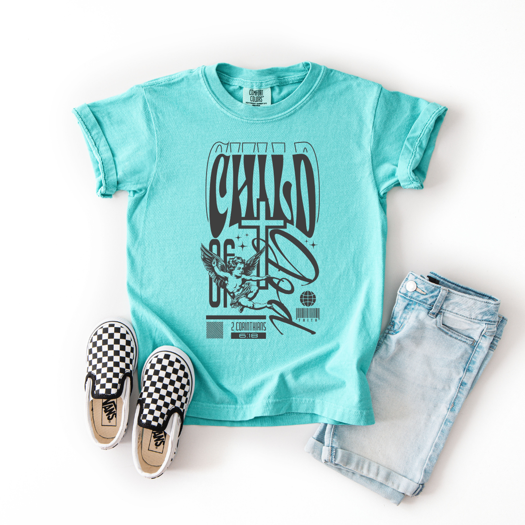 Child of God – Youth Christian Angel T-Shirt (2 Corinthians 6:18)