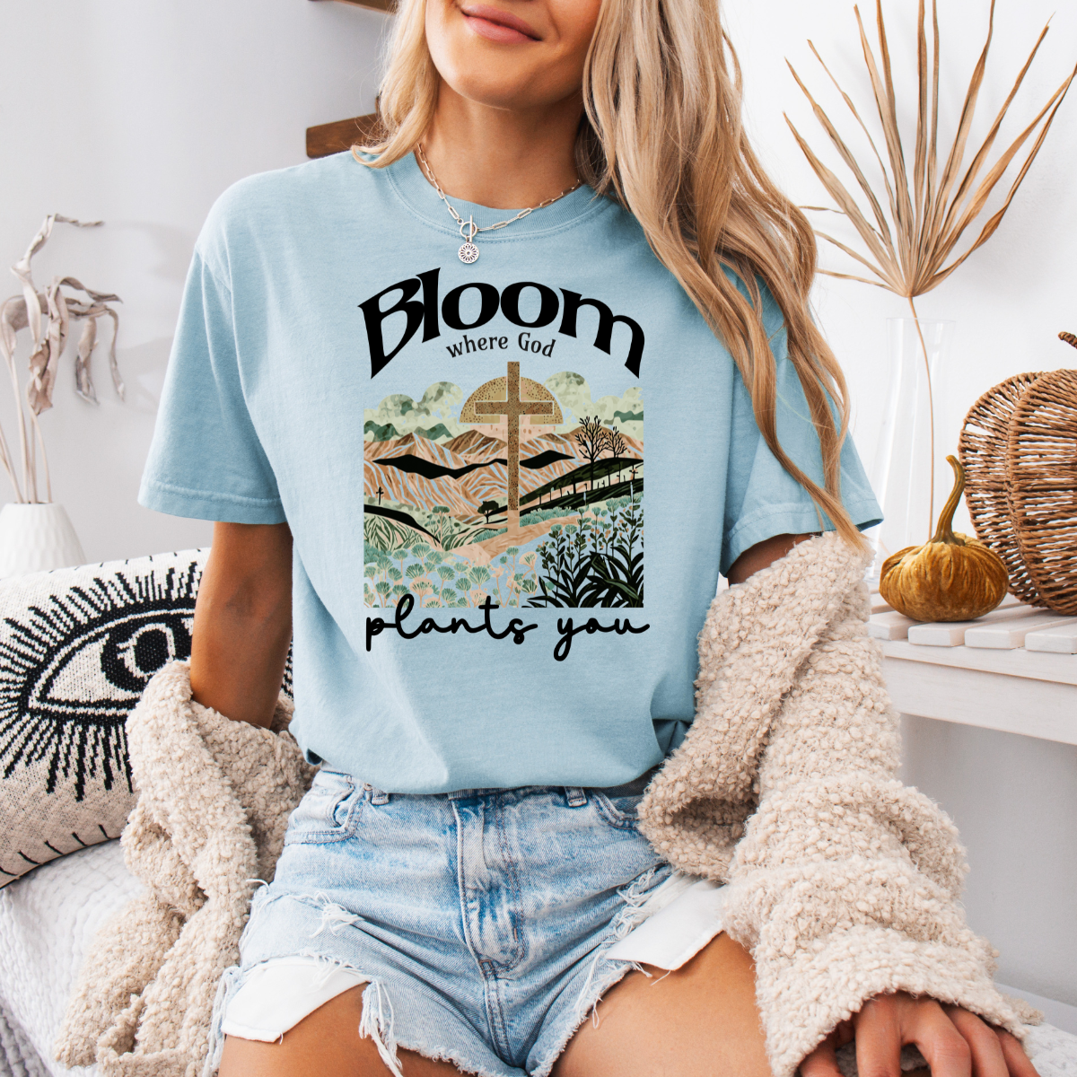Bloom Where God Plants You – Women’s Christian T-Shirt