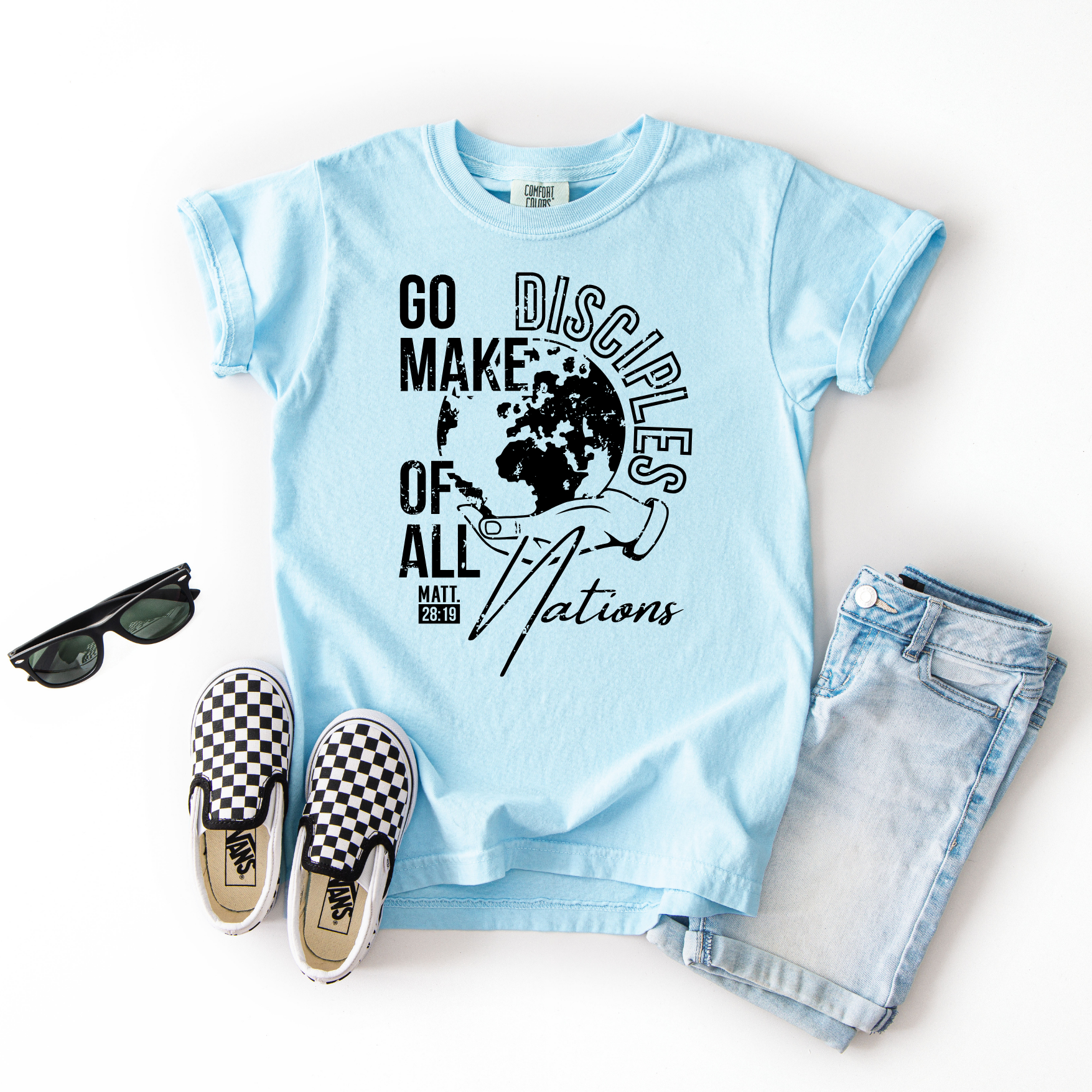 Go Make Disciples of All Nations – Youth Christian T-Shirt (Matthew 28:19)