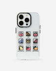 Clear Fruit of the Spirit iPhone case featuring nine colorful fruit illustrations and virtue labels.