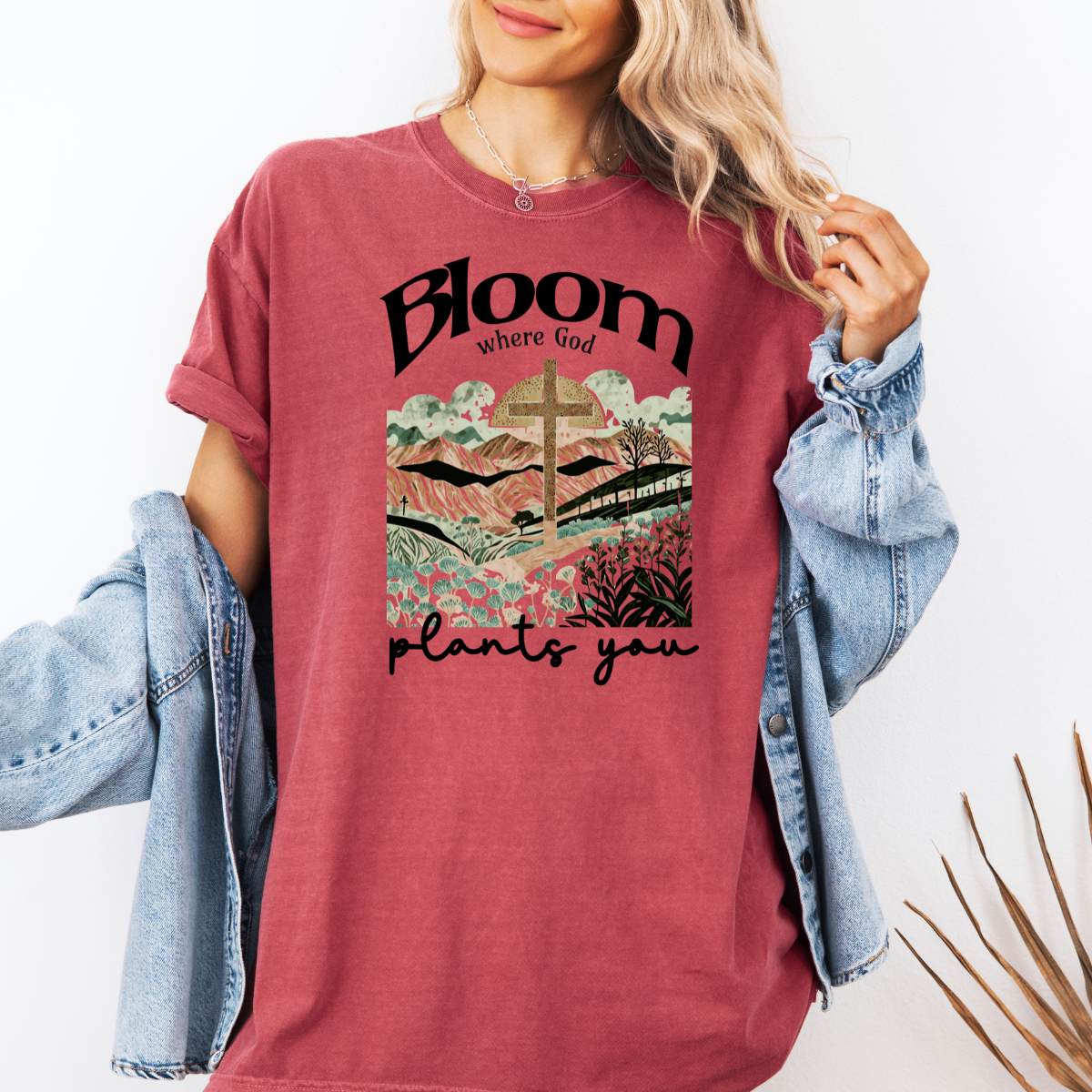 Bloom Where God Plants You – Women’s Christian T-Shirt
