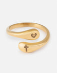 Cross Equals Love Gold-Tone Ring