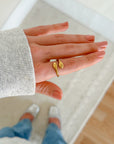 Cross Equals Love Gold-Tone Ring