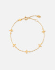 Gold-tone Cross Link Bracelet with cross accents and adjustable fastening