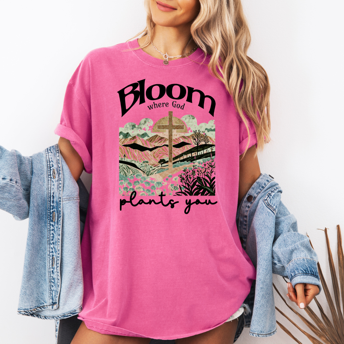 Bloom Where God Plants You – Women’s Christian T-Shirt