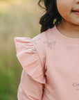 Pink Ribbon Ruffle French Terry Set