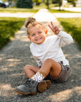 Tatum Peace Checker Socks | Neutral Checker Kids and Family Socks
