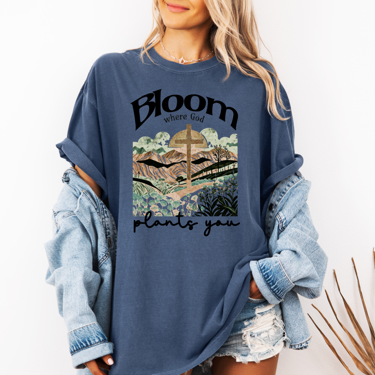 Bloom Where God Plants You – Women’s Christian T-Shirt