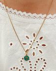 Emerald Agape Cross Pendant Necklace