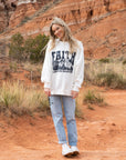Faith Can Move Mountains Cream Crewneck Sweatshirt