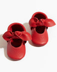 Fire Engine Knotted Bow Baby Shoe