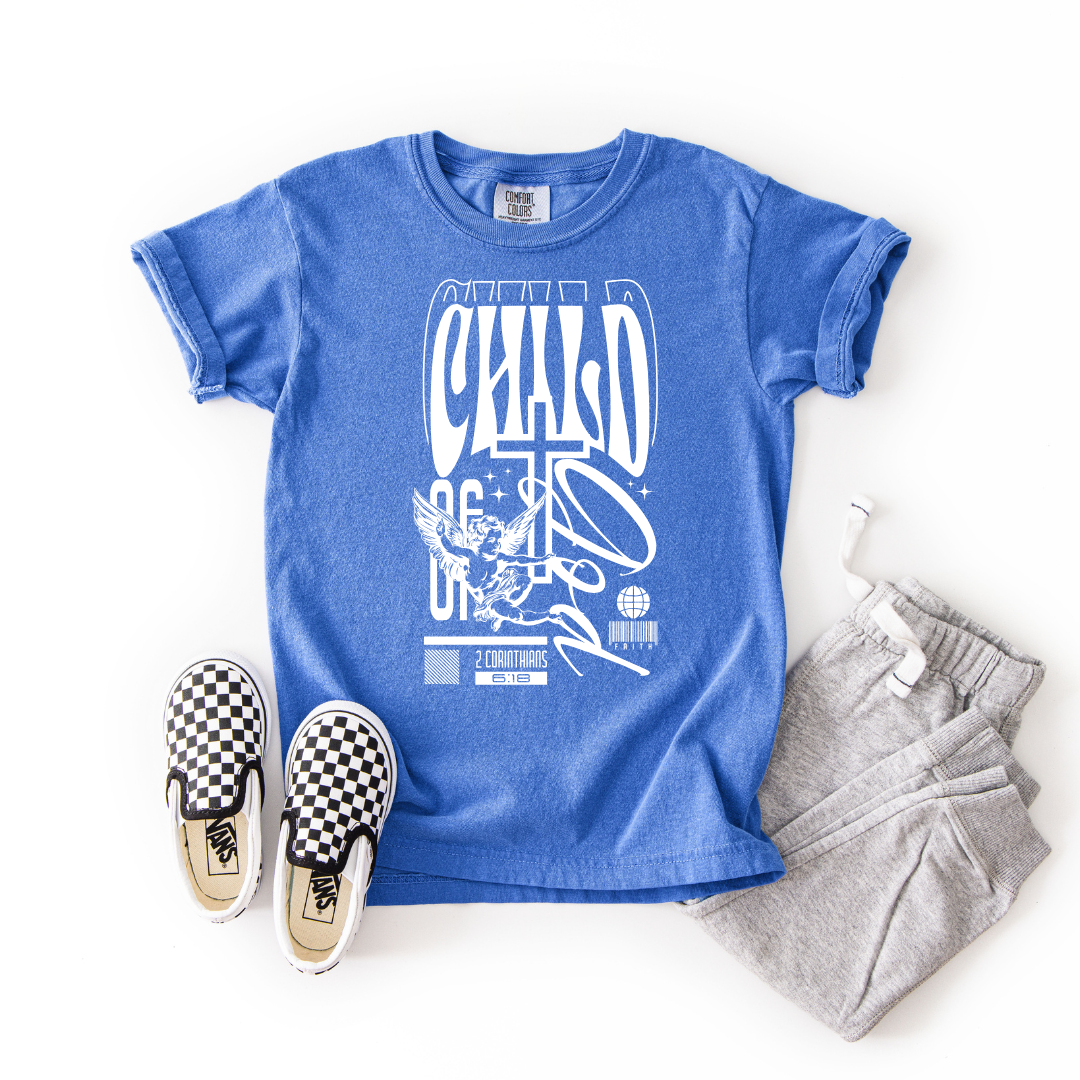Child of God – Youth Christian Angel T-Shirt (2 Corinthians 6:18)