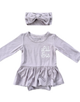 Baby Girl Long Sleeve Bodysuit Dress Set