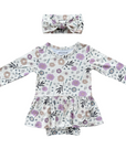 Baby Girl Long Sleeve Bodysuit Dress Set