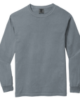 Comfort Colors C6014 Adult Heavyweight Long-Sleeve T-Shirt with garment-dyed cotton and relaxed fit. Shown with ribbed cuffs and ideal for custom DTG or DTF printing.