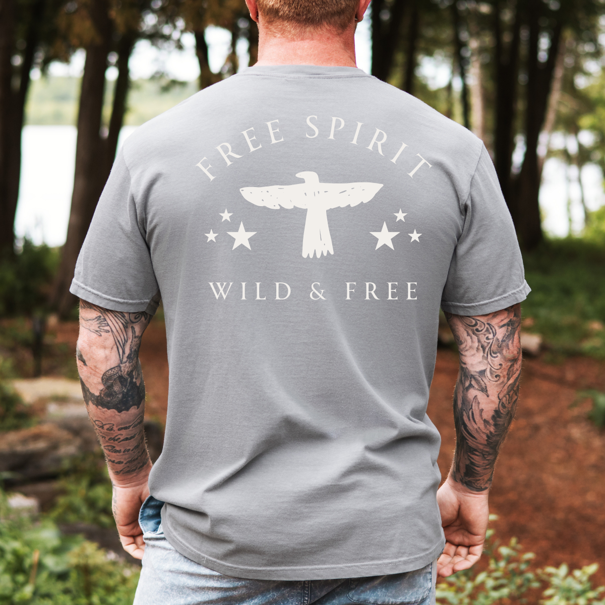 Free Spirit – Wild and Free Eagle Tee for Men | Graphic Shirt