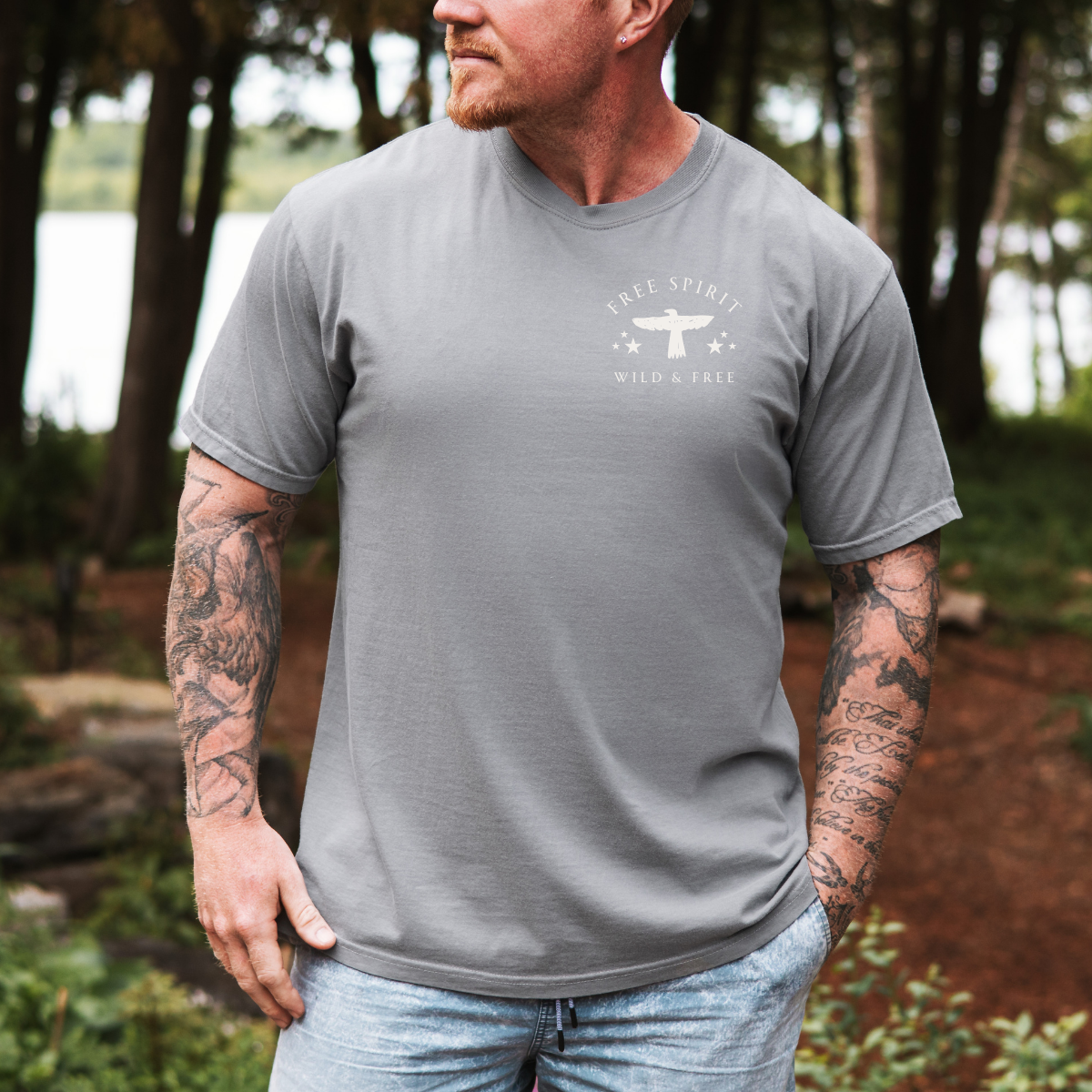 Free Spirit – Wild and Free Eagle Tee for Men | Graphic Shirt