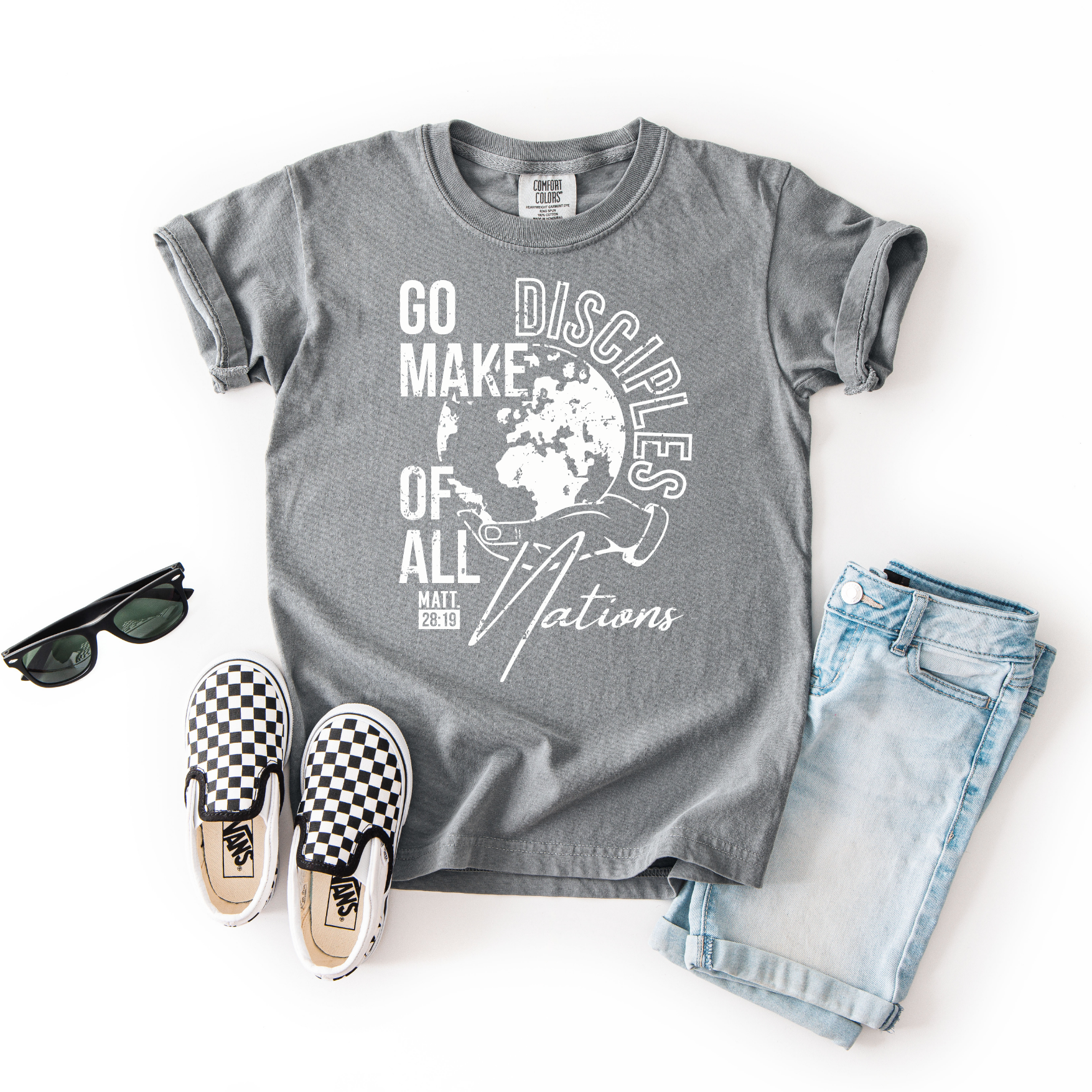 Go Make Disciples of All Nations – Youth Christian T-Shirt (Matthew 28:19)