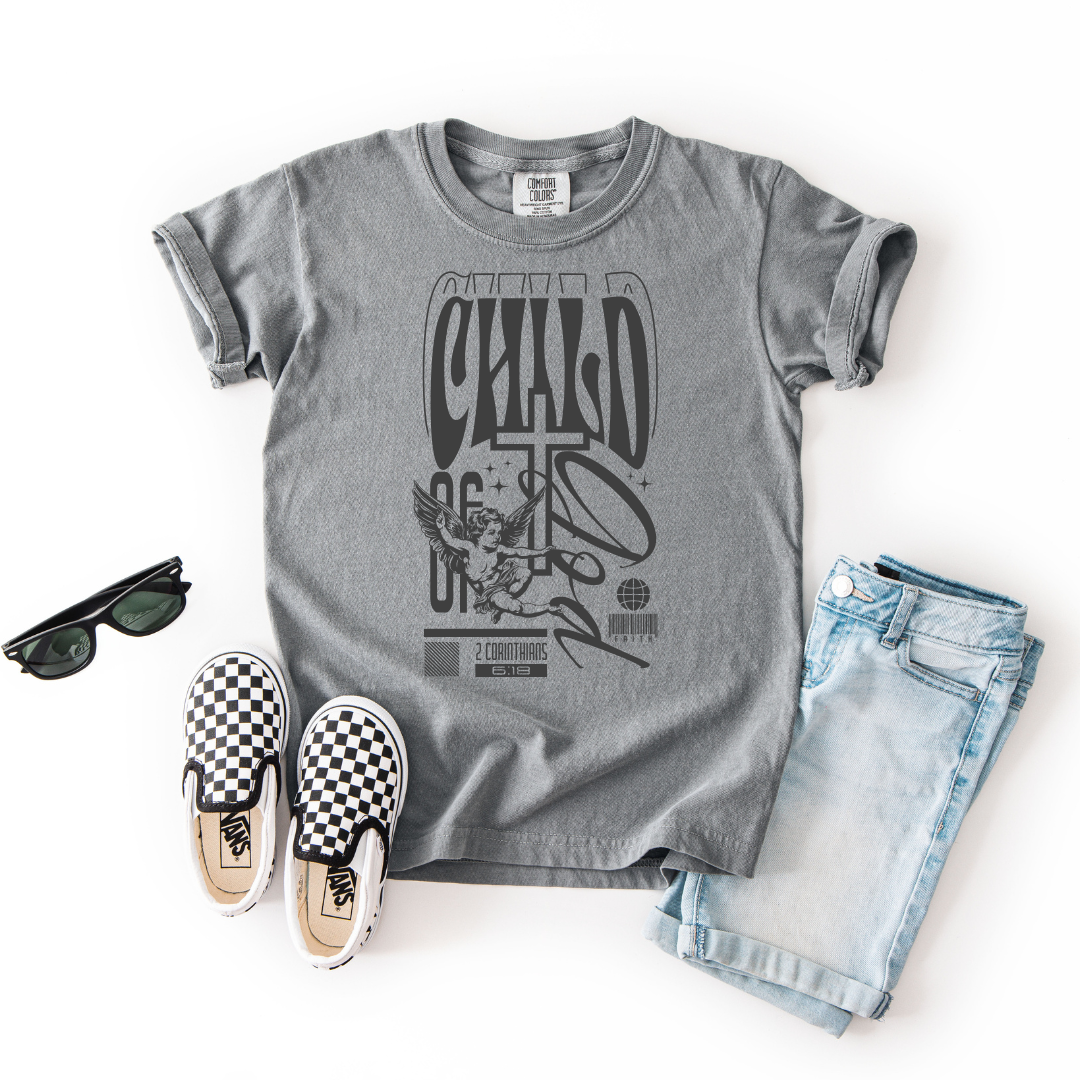 Child of God – Youth Christian Angel T-Shirt (2 Corinthians 6:18)