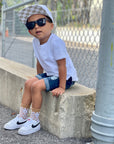 Tatum Peace Checker Socks | Neutral Checker Kids and Family Socks
