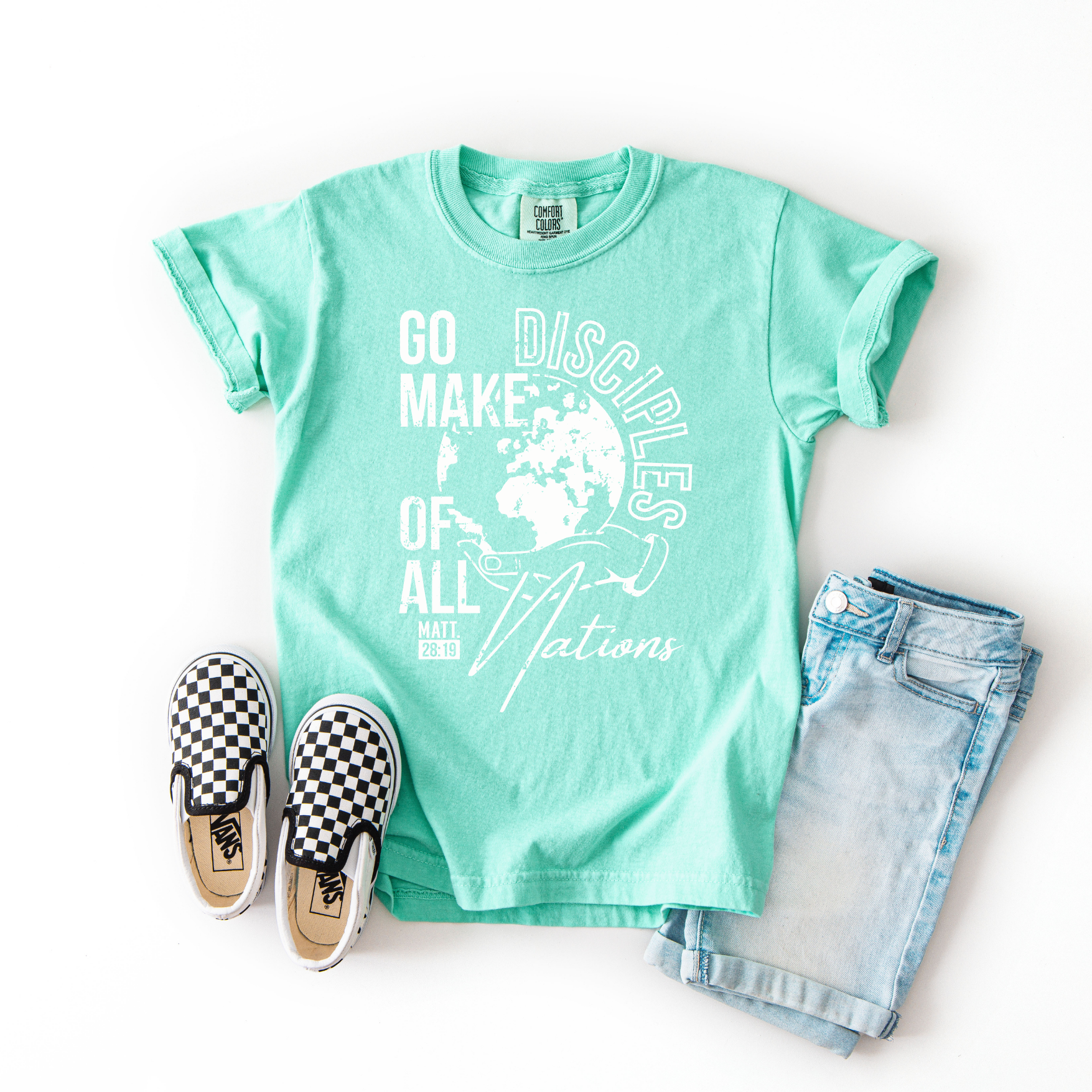 Go Make Disciples of All Nations – Youth Christian T-Shirt (Matthew 28:19)