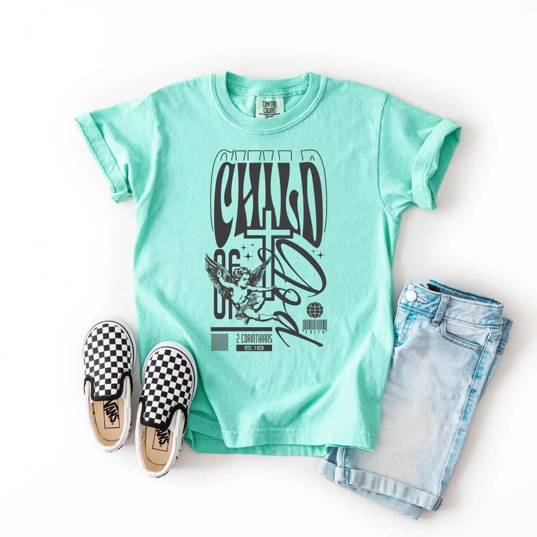 Child of God – Youth Christian Angel T-Shirt (2 Corinthians 6:18)