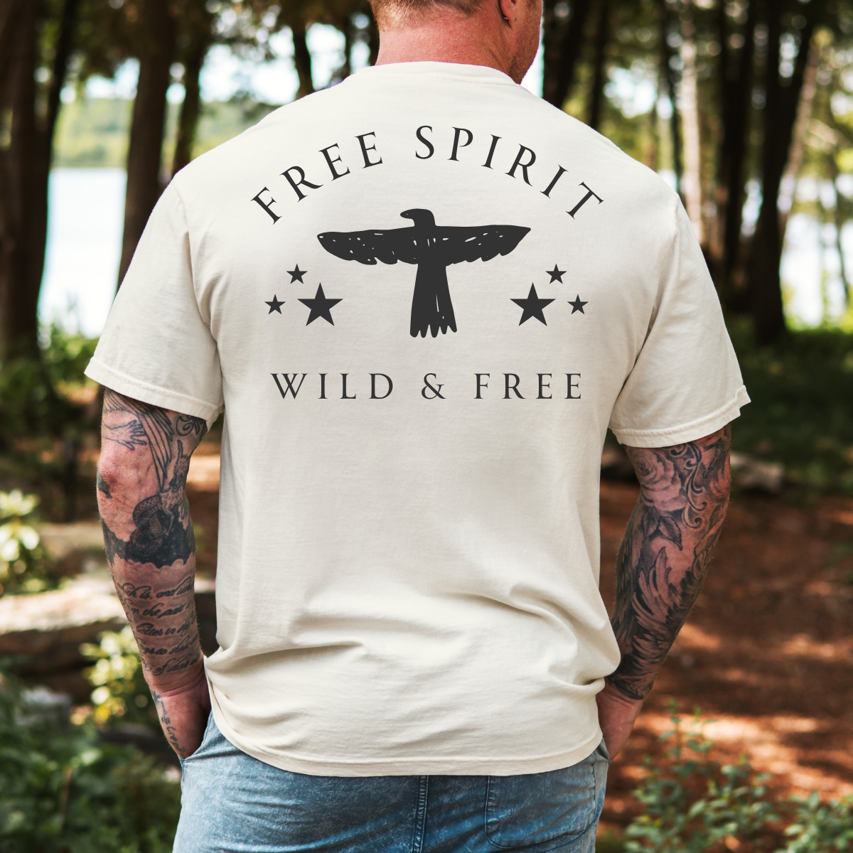Free Spirit – Wild and Free Eagle Tee for Men | Graphic Shirt