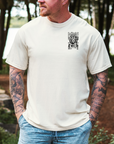 Man of Faith – Men’s Lion Tee with 1 Corinthians Back Design + Pocket Front