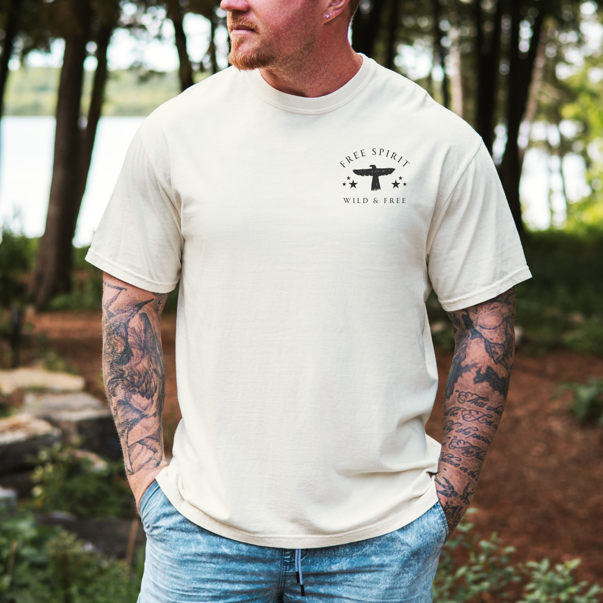 Free Spirit – Wild and Free Eagle Tee for Men | Graphic Shirt