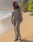 Kingdom Club Brown Wide Leg Sweatpants | Oversized Faith Inspired Cotton Lounge Pant