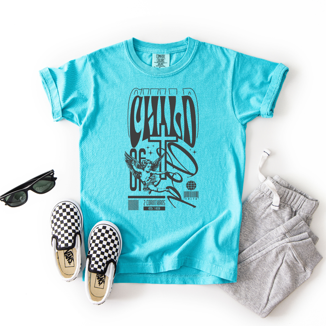 Child of God – Youth Christian Angel T-Shirt (2 Corinthians 6:18)