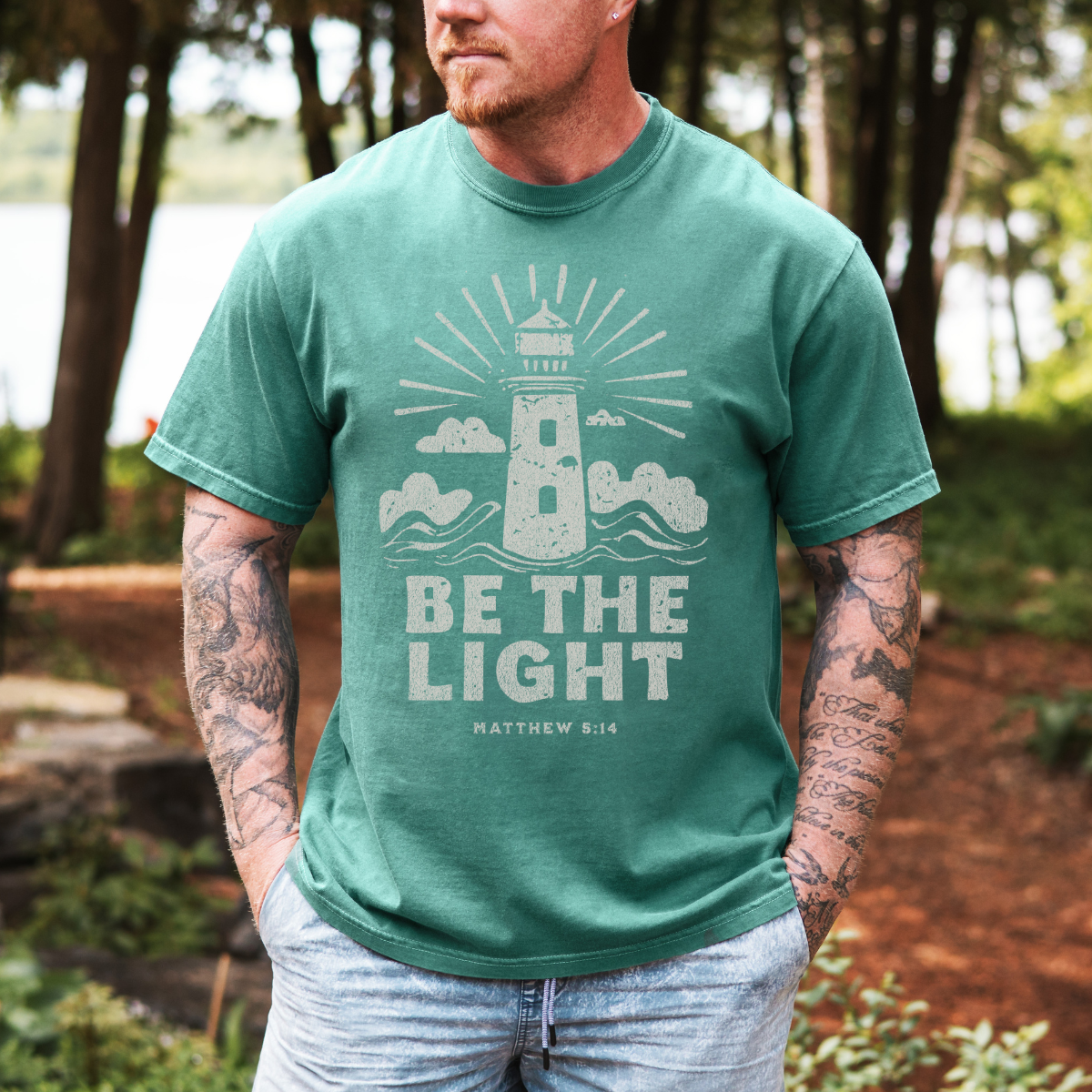 Be the Light – Matthew 5:14 Men’s Christian T-Shirt