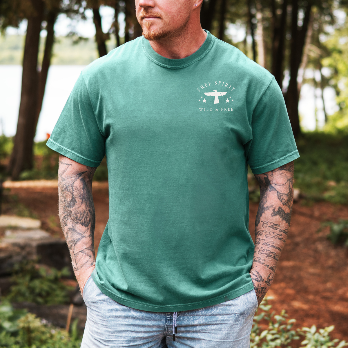 Free Spirit – Wild and Free Eagle Tee for Men | Graphic Shirt