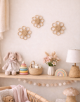 Sweet Bloom Rattan Flower Wall Art – Cute Boho Nursery & Girls Room Decor