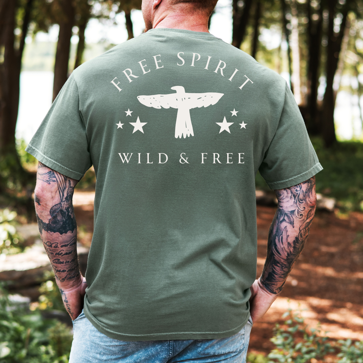 Free Spirit – Wild and Free Eagle Tee for Men | Graphic Shirt