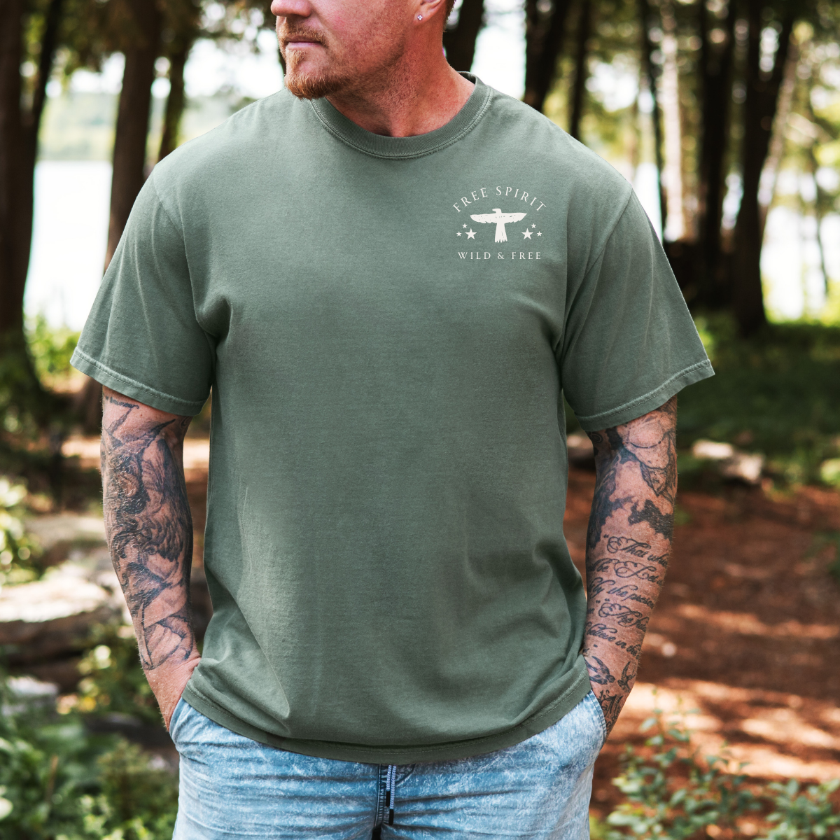 Free Spirit – Wild and Free Eagle Tee for Men | Graphic Shirt