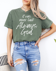 It Was Never Luck Always God – Women’s Christian Tee Shirt