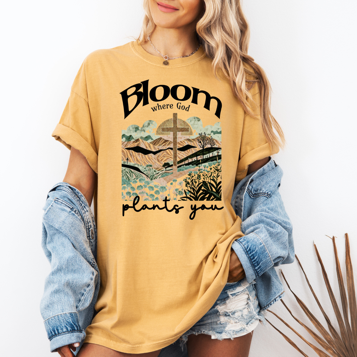 Bloom Where God Plants You – Women’s Christian T-Shirt