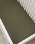 Olive Bamboo Stretch Crib Sheet
