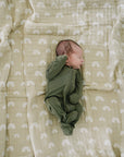 Olive Bamboo Footed Zipper