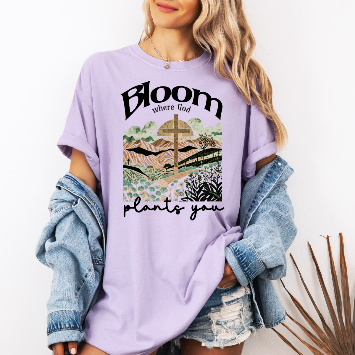 Bloom Where God Plants You – Women’s Christian T-Shirt