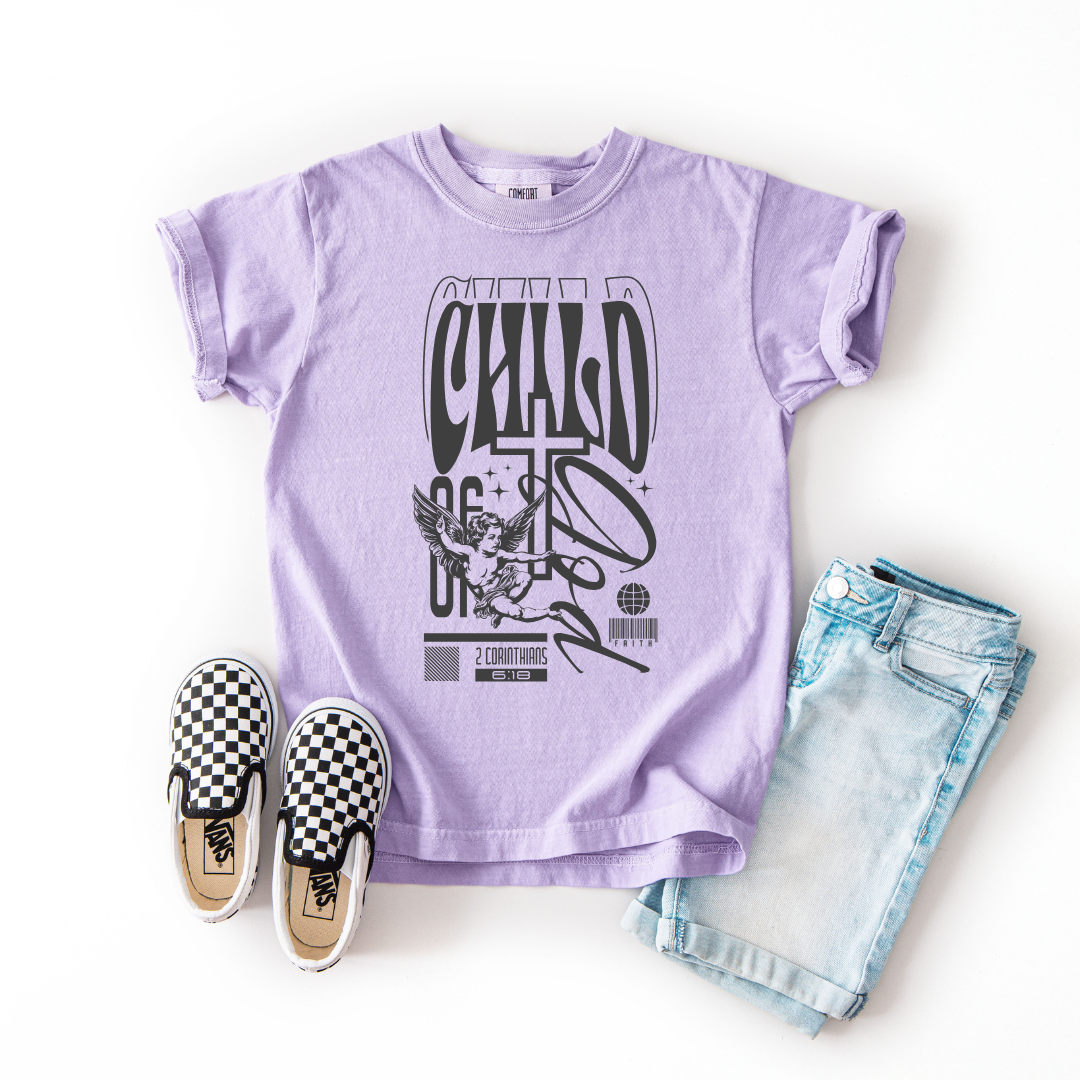 Child of God – Youth Christian Angel T-Shirt (2 Corinthians 6:18)