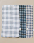 Coastal Plaid Muslin Burp Cloth