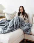 PATTERNED FAUX FUR THROW BLANKETS