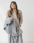 PATTERNED FAUX FUR THROW BLANKETS