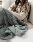 PATTERNED FAUX FUR THROW BLANKETS